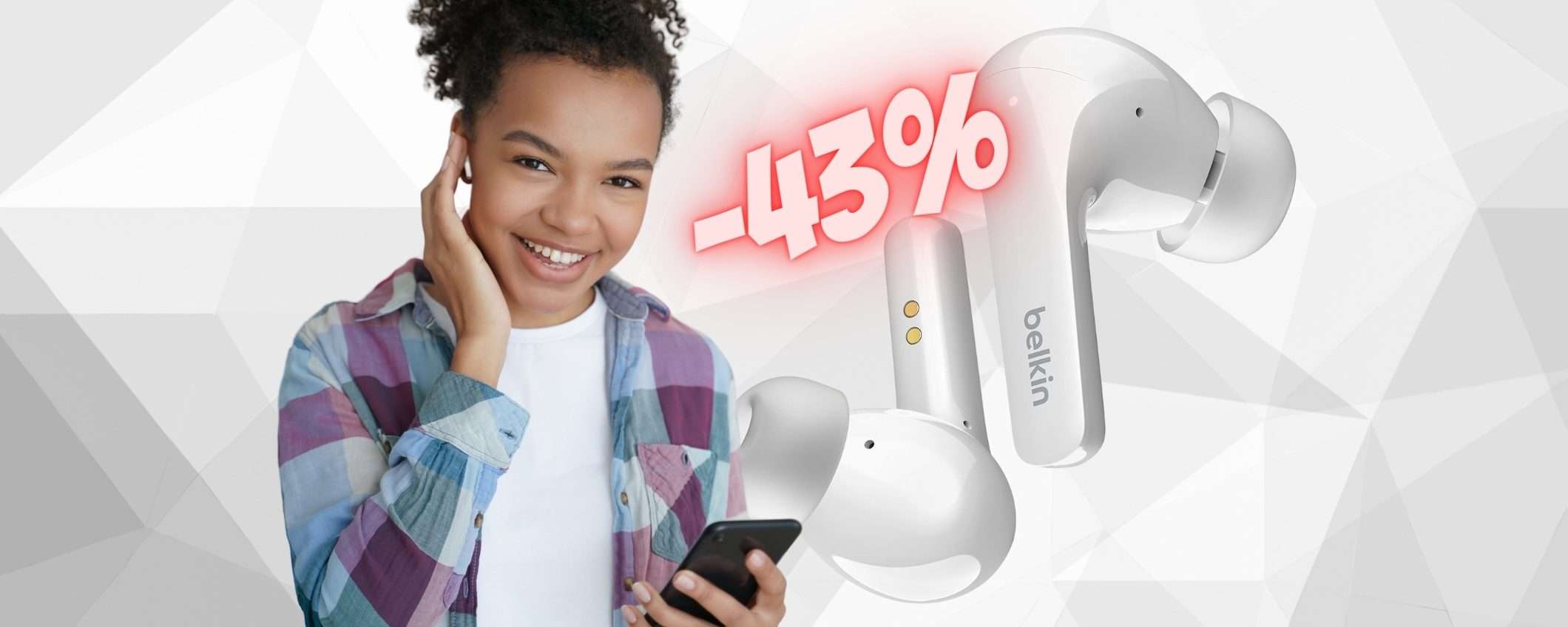 Cuffiette Bluetooth Belkin in SCONTO su Amazon al 43%, un AFFARE Cuffiette Bluetooth Belkin in SCONTO su Amazon al 43%, un AFFARE