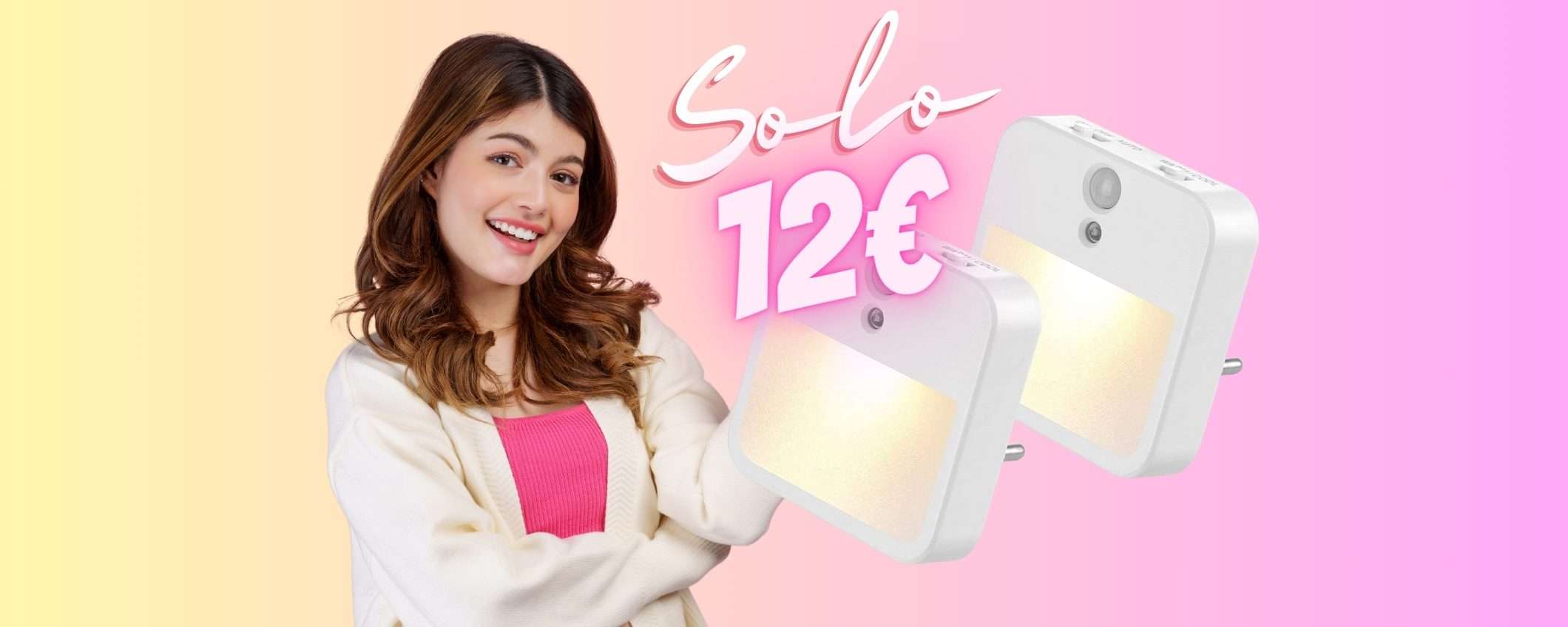 Due luci con sensore di movimento a un PREZZO INVISIBILE, solo 12€ Due luci con sensore di movimento a un PREZZO INVISIBILE, solo 12€
