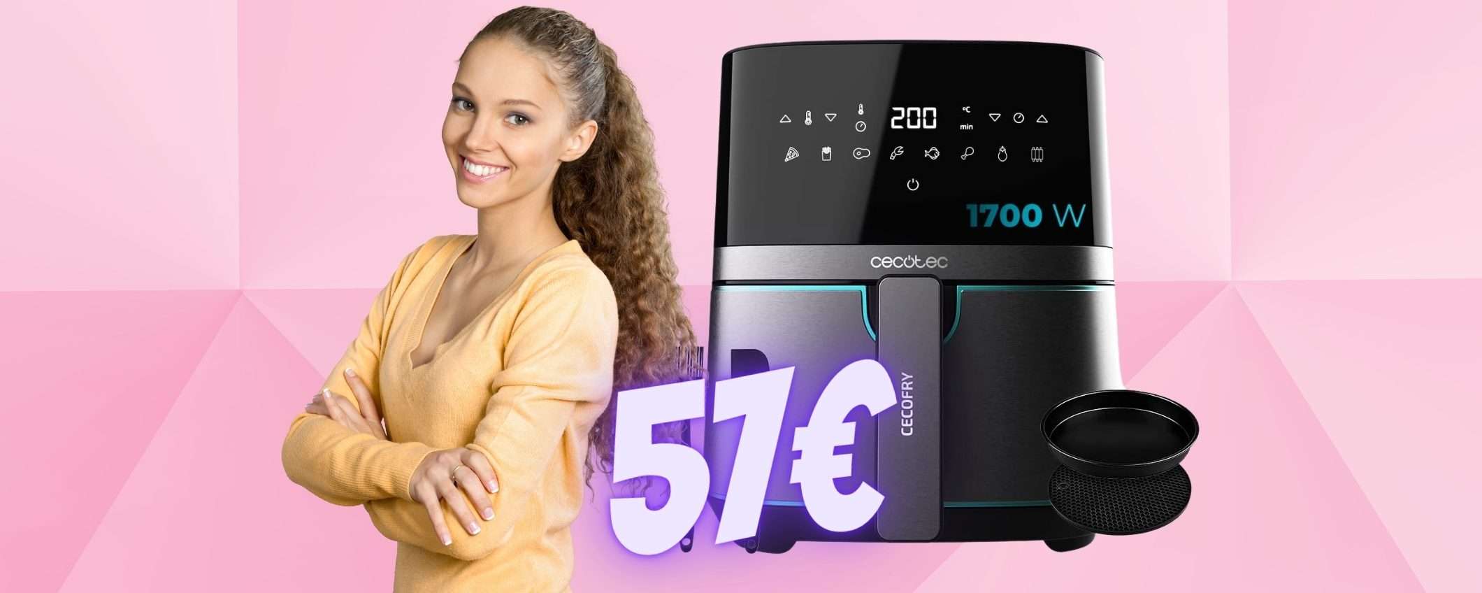 Friggitrice ad Aria da 5,5L a PREZZO ASSURDO su Amazon, solo 57€ Friggitrice ad Aria da 5,5L a PREZZO ASSURDO su Amazon, solo 57€