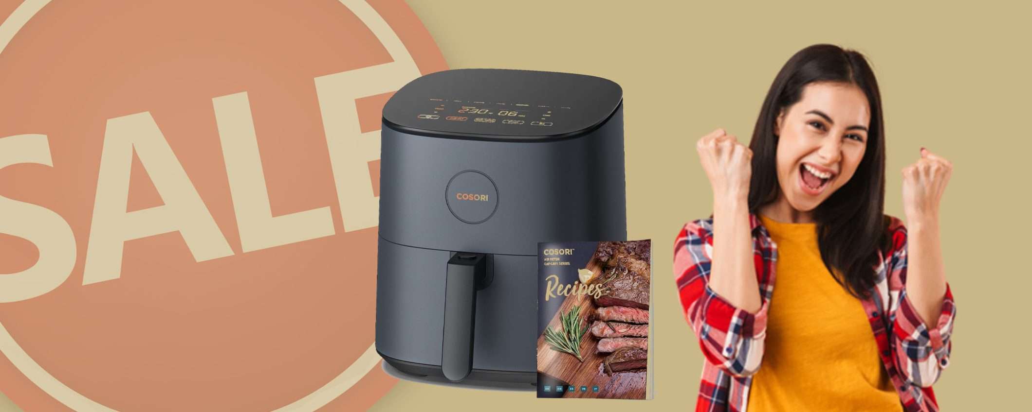 Friggitrice ad aria da 4.7 litri + ricettario: offerta FOLLE su Amazon Friggitrice ad aria da 4.7 litri + ricettario: offerta FOLLE su Amazon