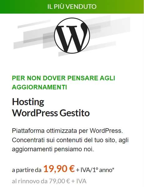 hosting wordpress gestito 19 euro aruba