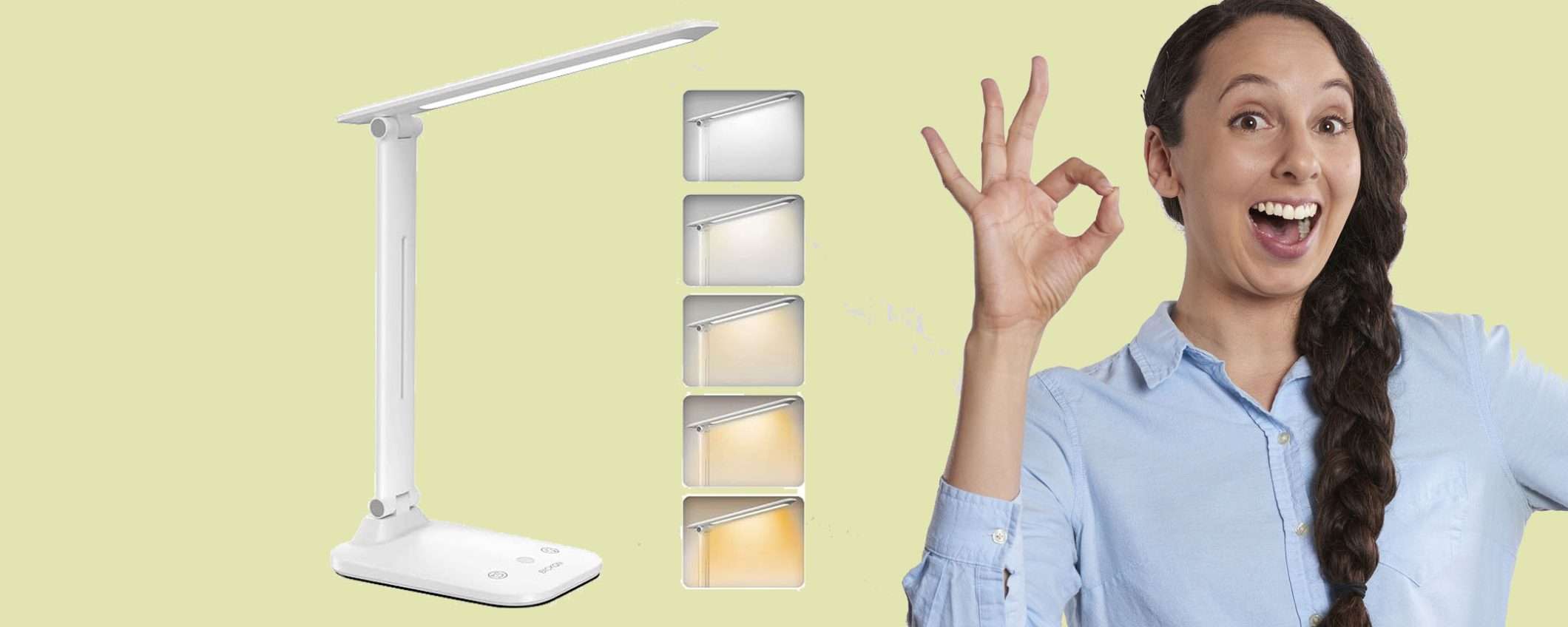 Lampada da scrivania a 5 colori tua a soli 15€: doppio sconto WOW Lampada da scrivania a 5 colori tua a soli 15€: doppio sconto WOW