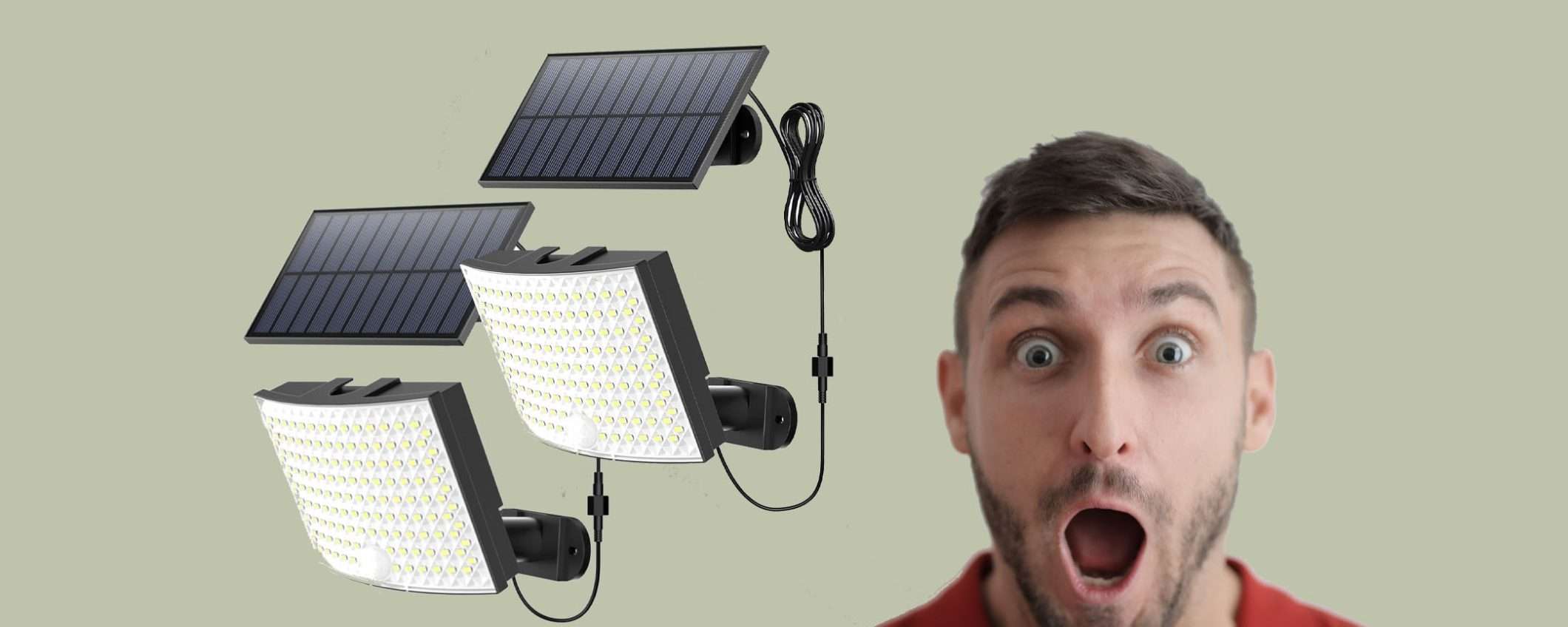 Luce solare a LED da esterno (2pz) in sconto FOLLE del 41%