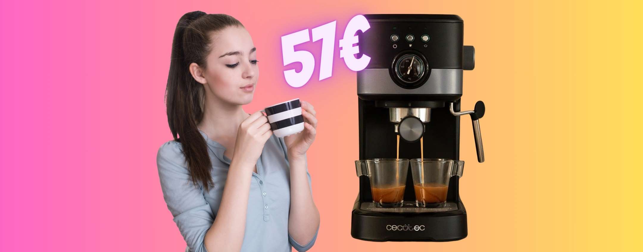 Macchina per caffè espresso con pannarello per cappuccio TUA a 57€