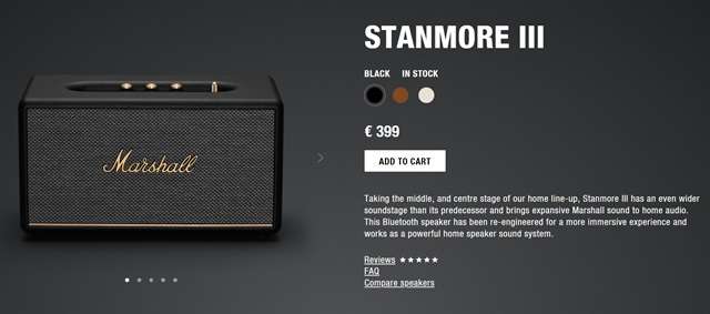 marshall stanmore iii 399 euro