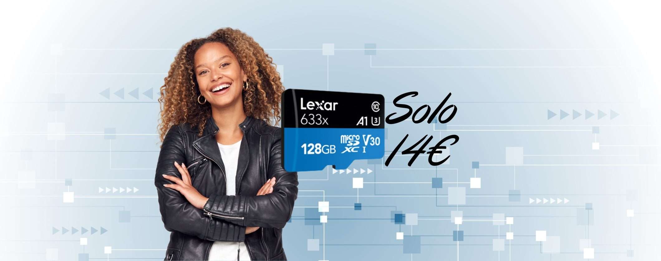 MicroSD 128GB Lexar a soli 14€ su Unieuro