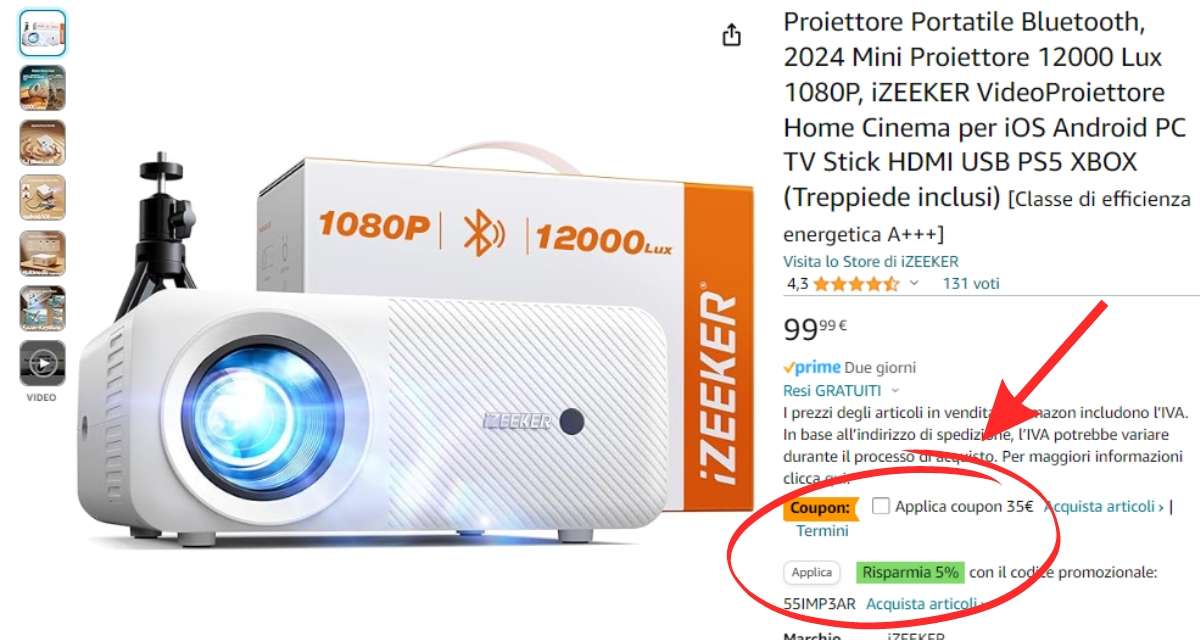 mini-proiettore-portatile-bluetooth-prezo-shock-solo-60e-amazon-coupon