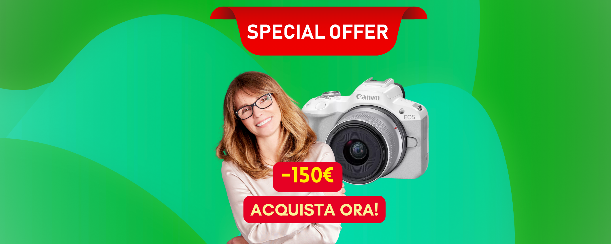 Sconti Canon SHOCK: mirrorless Canon EOS R50 in sconto di 150€ Sconti Canon SHOCK: mirrorless Canon EOS R50 in sconto di 150€