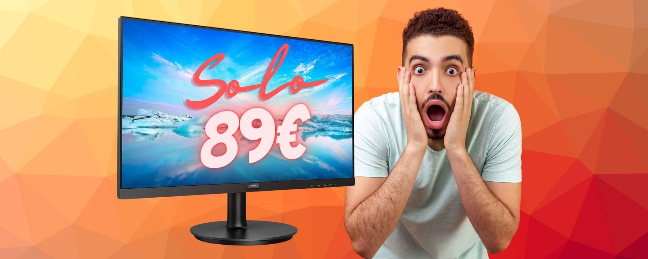 Monitor Philips da 24 pollici FHD a PREZZO REGALO su Amazon (89€)