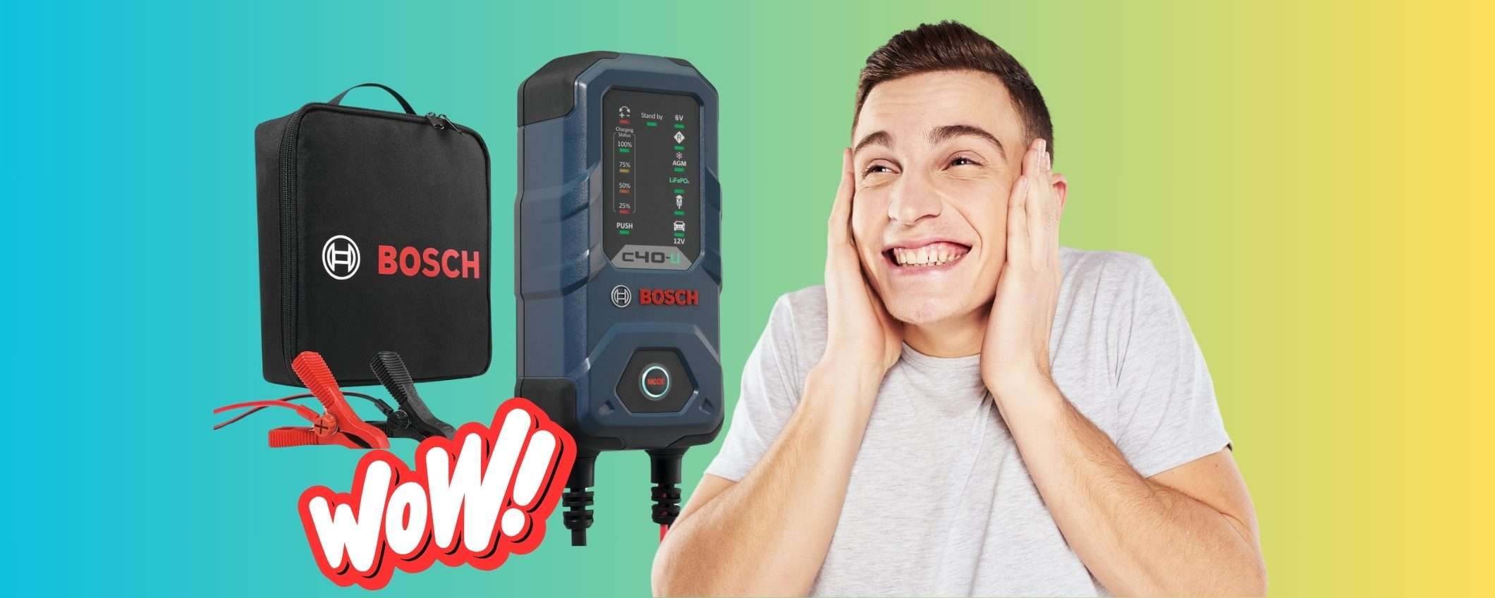 NON BUTTARE la batteria dell'auto, RICARICALA con Bosch C40-Li NON BUTTARE la batteria dell'auto, RICARICALA con Bosch C40-Li