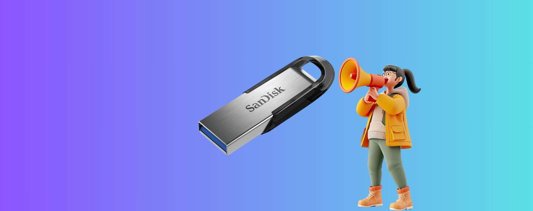 Pen Drive SanDisk 64GB: PREZZO FOLLE per la versione metallo