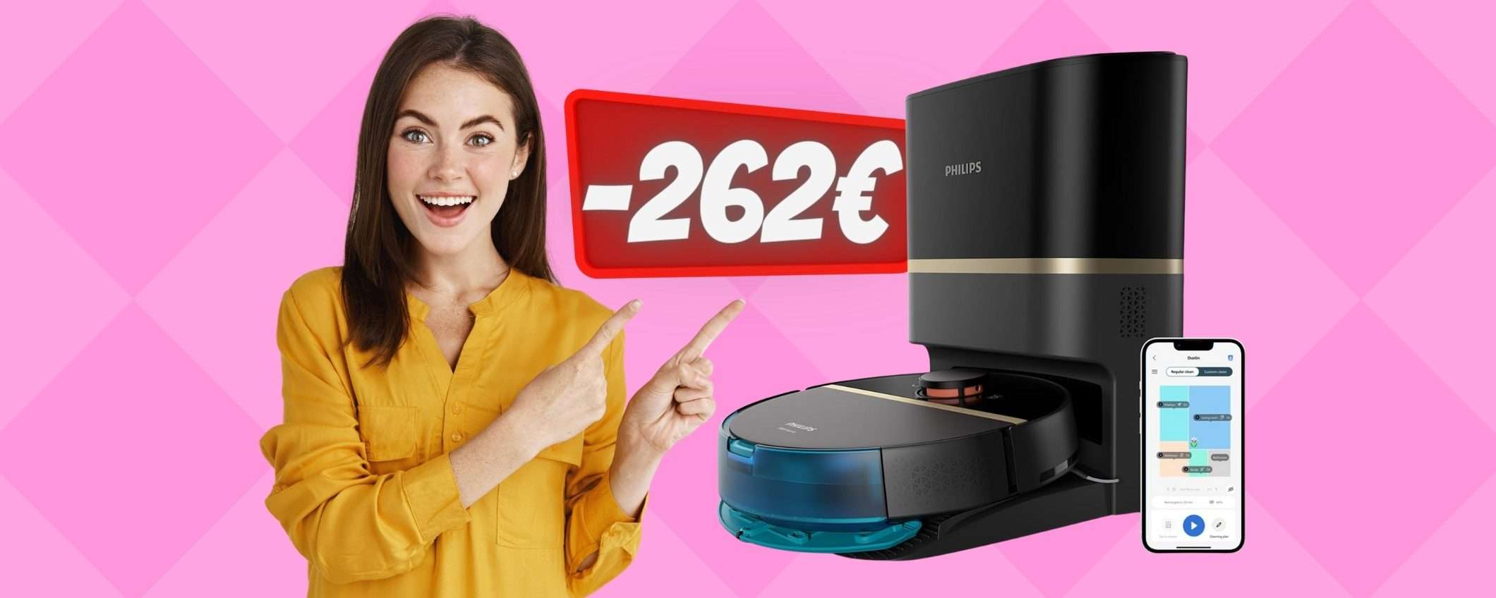Philips HomeRun Serie 7000: aspira e lava con stazione di svuotamento