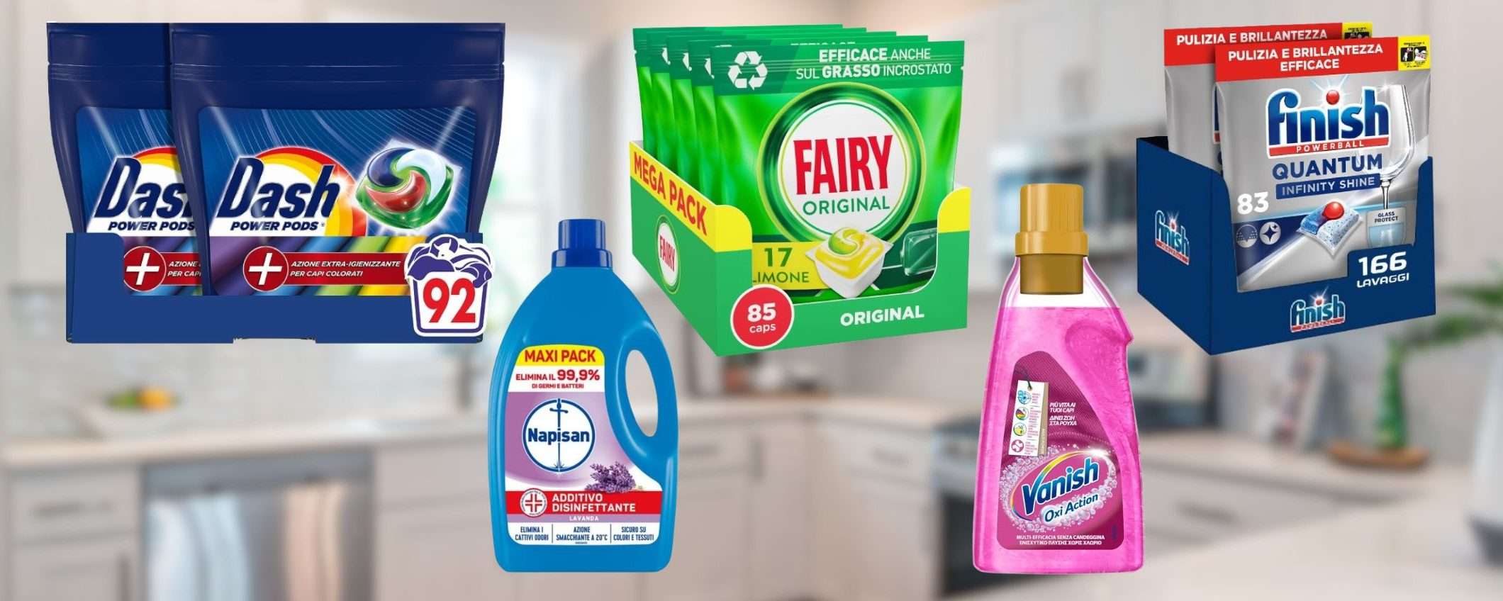 Dash, Swiffer, Vanish, Finish, Lenor e altri: SVUOTATUTTO premium su Amazon