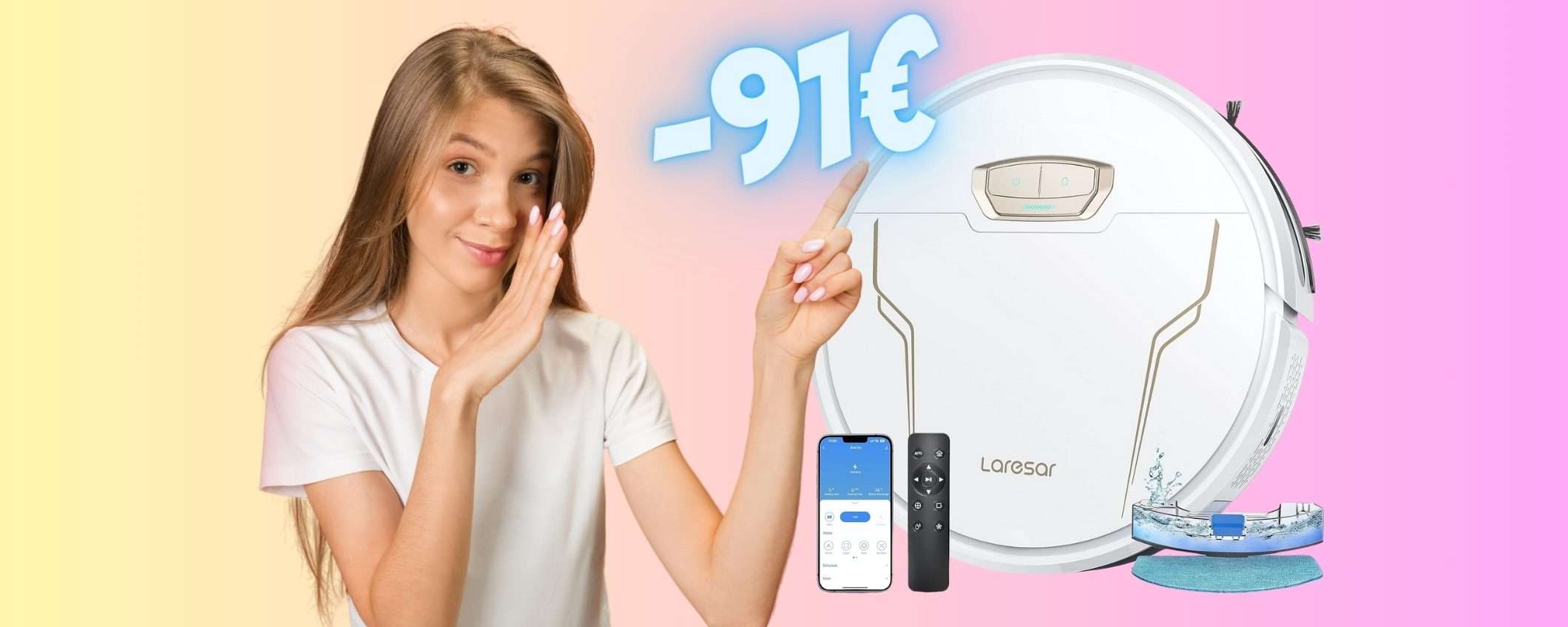 Robot aspirapolvere e lavapavimenti POTENTISSIMO a 91€ in MENO Robot aspirapolvere e lavapavimenti POTENTISSIMO a 91€ in MENO