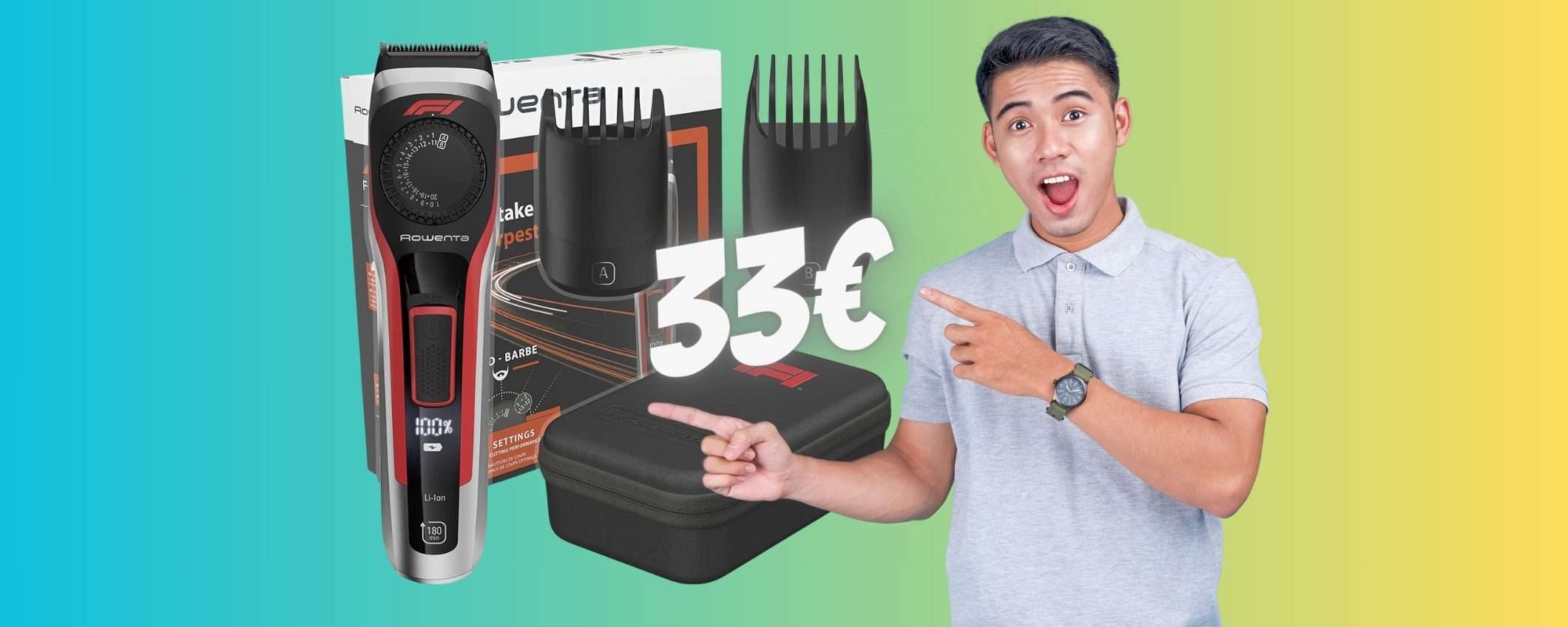 Rowenta Virtuo Formula 1: tagliacapelli e regolabarba, ora solo 33€ Rowenta Virtuo Formula 1: tagliacapelli e regolabarba, ora solo 33€