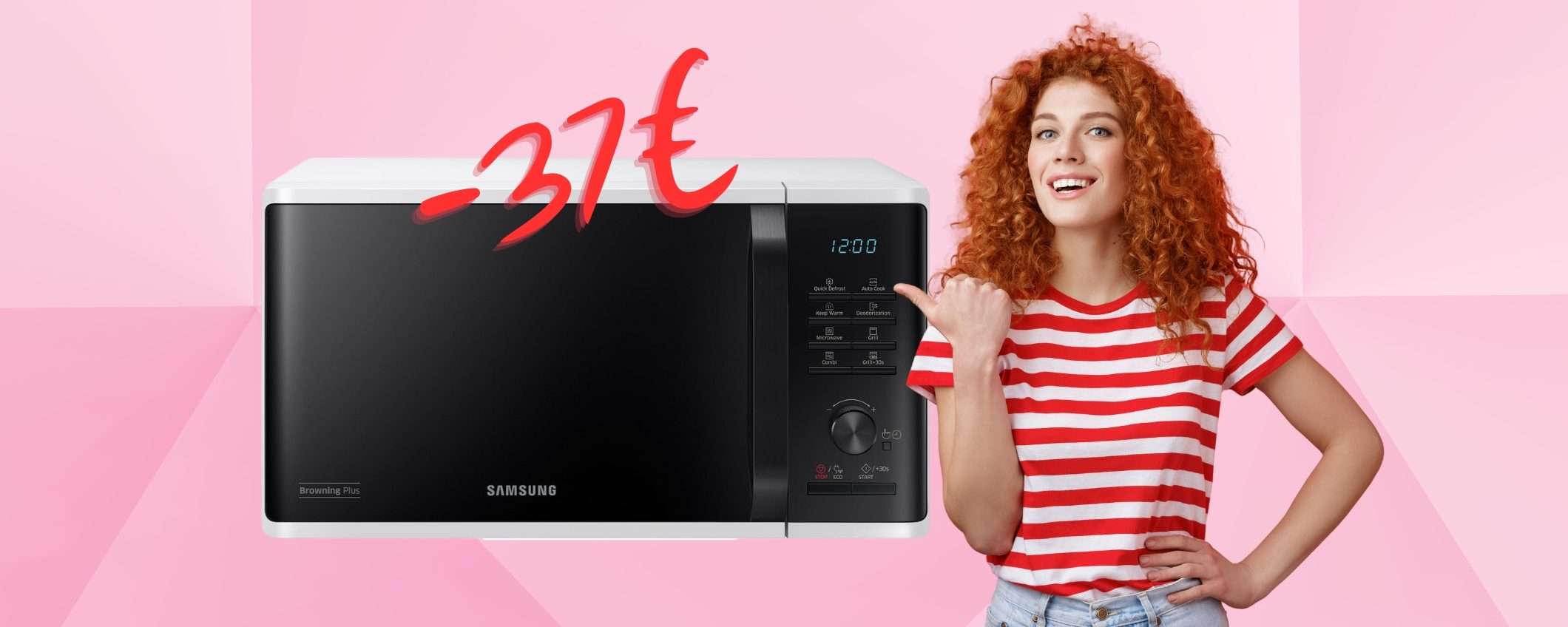 Samsung: forno a microonde da 23 litri, 1100W e grill in SCONTO di 37€ Samsung: forno a microonde da 23 litri, 1100W e grill in SCONTO di 37€