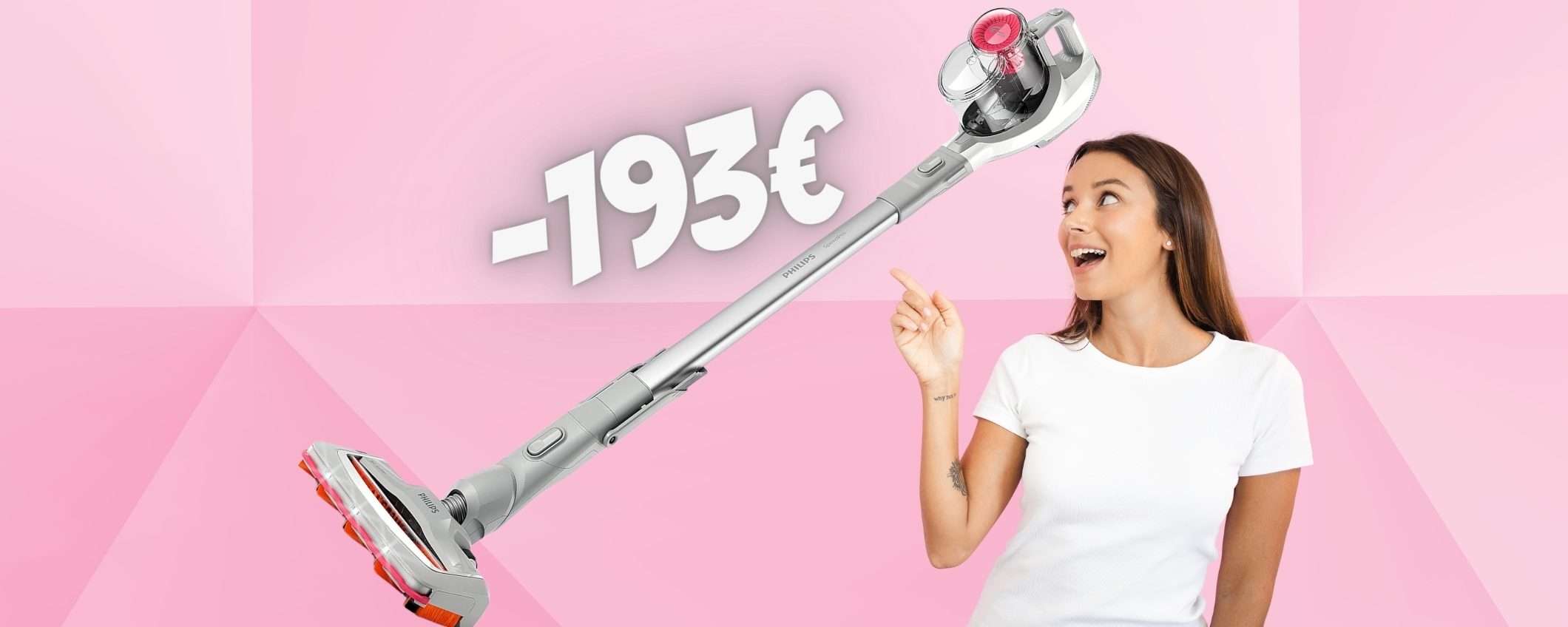 Scopa elettrica Philips con 7 accessori in DOPPIO SCONTO su Amazon Scopa elettrica Philips con 7 accessori in DOPPIO SCONTO su Amazon