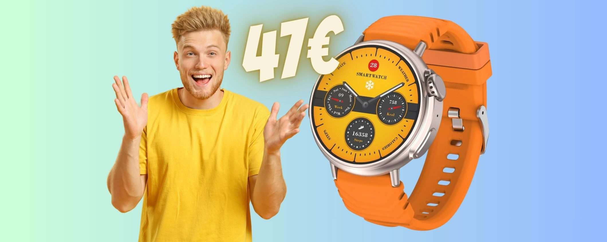 Smartwatch con altoparlante per le chiamate e 120 profili sport a 47€ Smartwatch con altoparlante per le chiamate e 120 profili sport a 47€