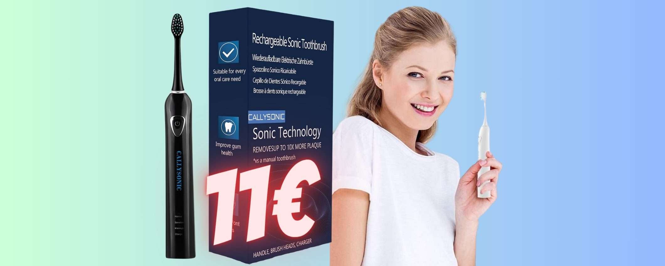 SOLO 11€ per questo spazzolino elettrico sonico: Amazon SPACCA il Web SOLO 11€ per questo spazzolino elettrico sonico: Amazon SPACCA il Web
