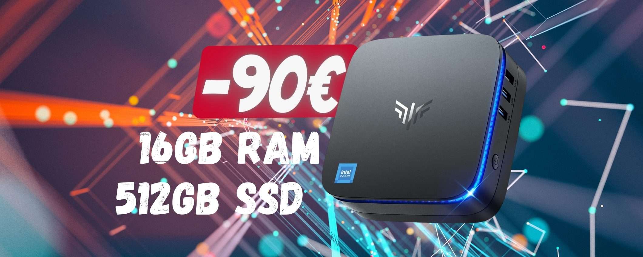 SOLO 199€ per questo mini PC con 16GB di RAM e SSD da 512GB SOLO 199€ per questo mini PC con 16GB di RAM e SSD da 512GB