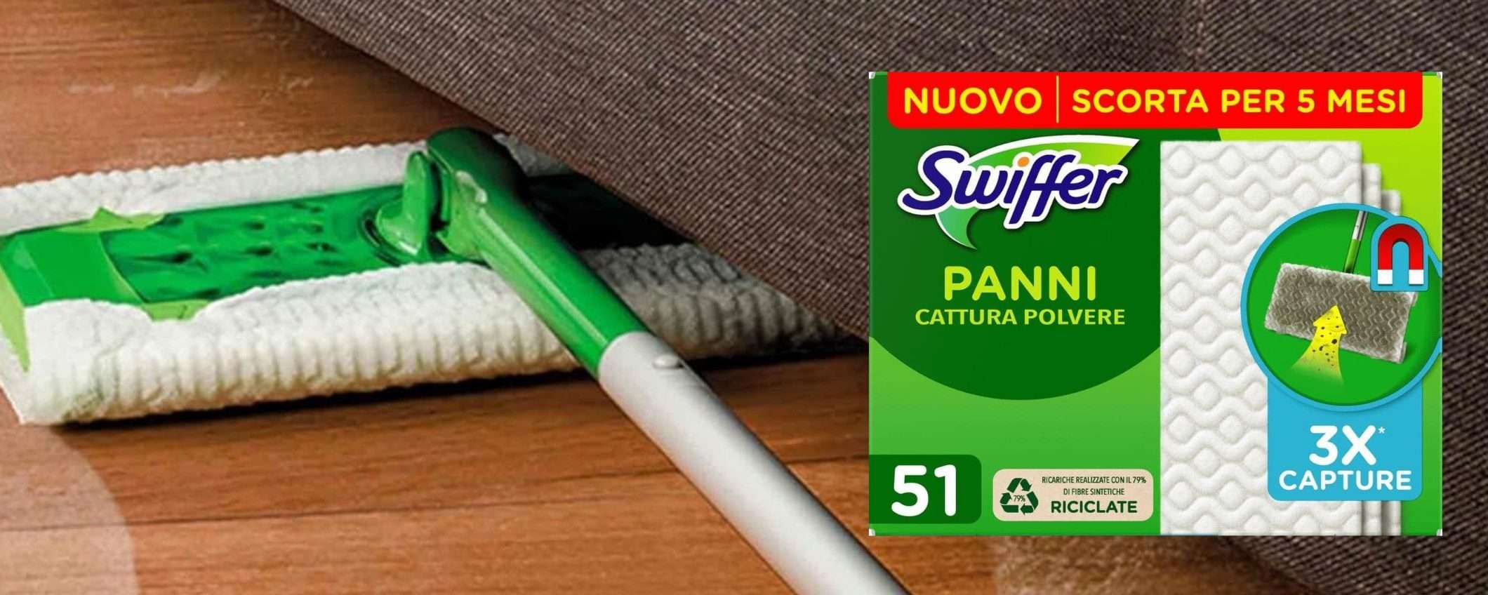 Swiffer MEGA SCORTA su Amazon: 51 panni polvere PREMIUM a 9,99€ Swiffer MEGA SCORTA su Amazon: 51 panni polvere PREMIUM a 9,99€