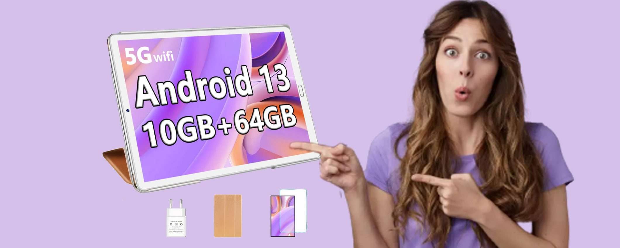 Tablet con Android 13 da 10