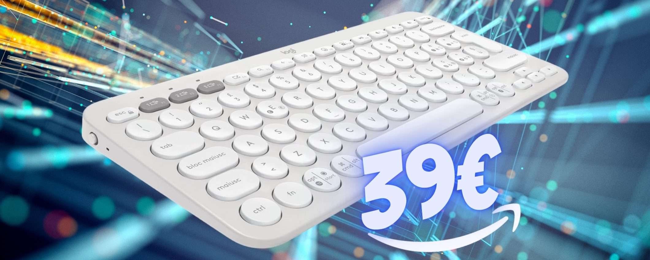 Tastiera multidispositivo Logitech su Amazon al MINIMO STORICO (39€) Tastiera multidispositivo Logitech su Amazon al MINIMO STORICO (39€)