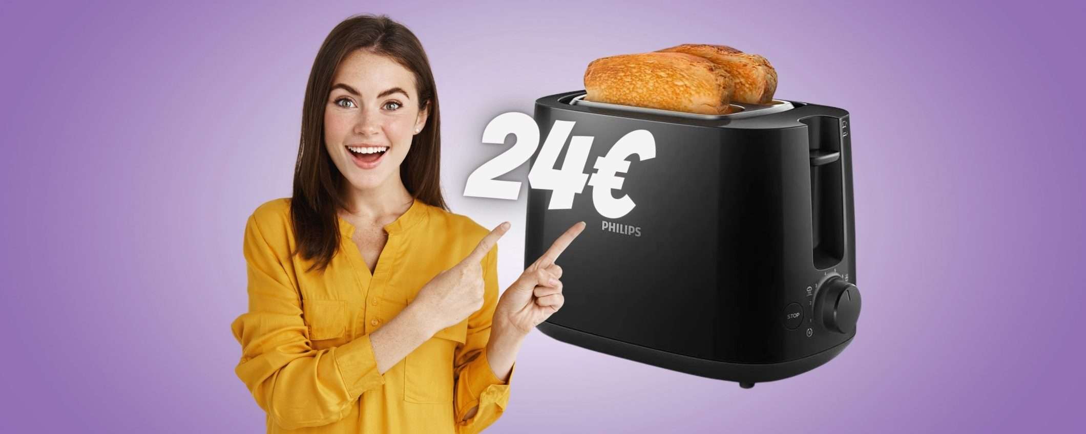 Tostapane Philips con doppia fessura e 8 impostazioni a soli 24€ Tostapane Philips con doppia fessura e 8 impostazioni a soli 24€