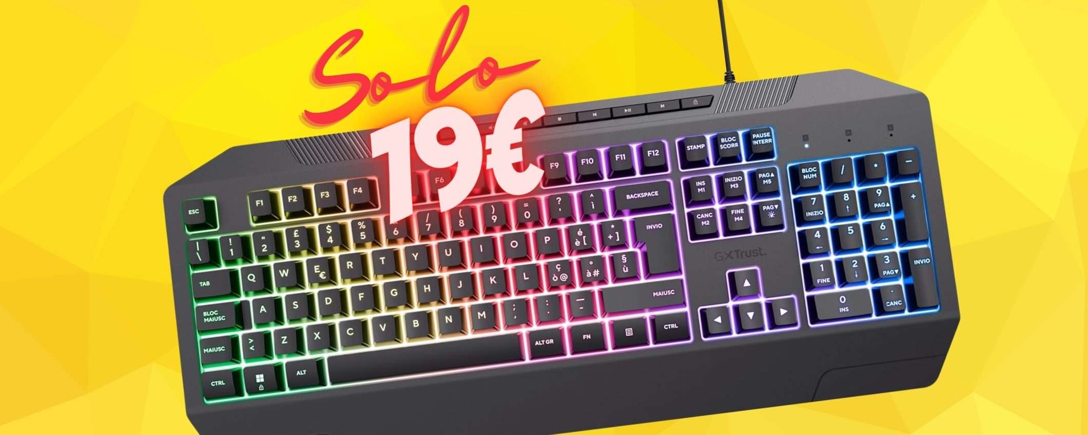 Trust GXT 836 Evocx: tastiera da gaming retroilluminata a soli 19€ Trust GXT 836 Evocx: tastiera da gaming retroilluminata a soli 19€