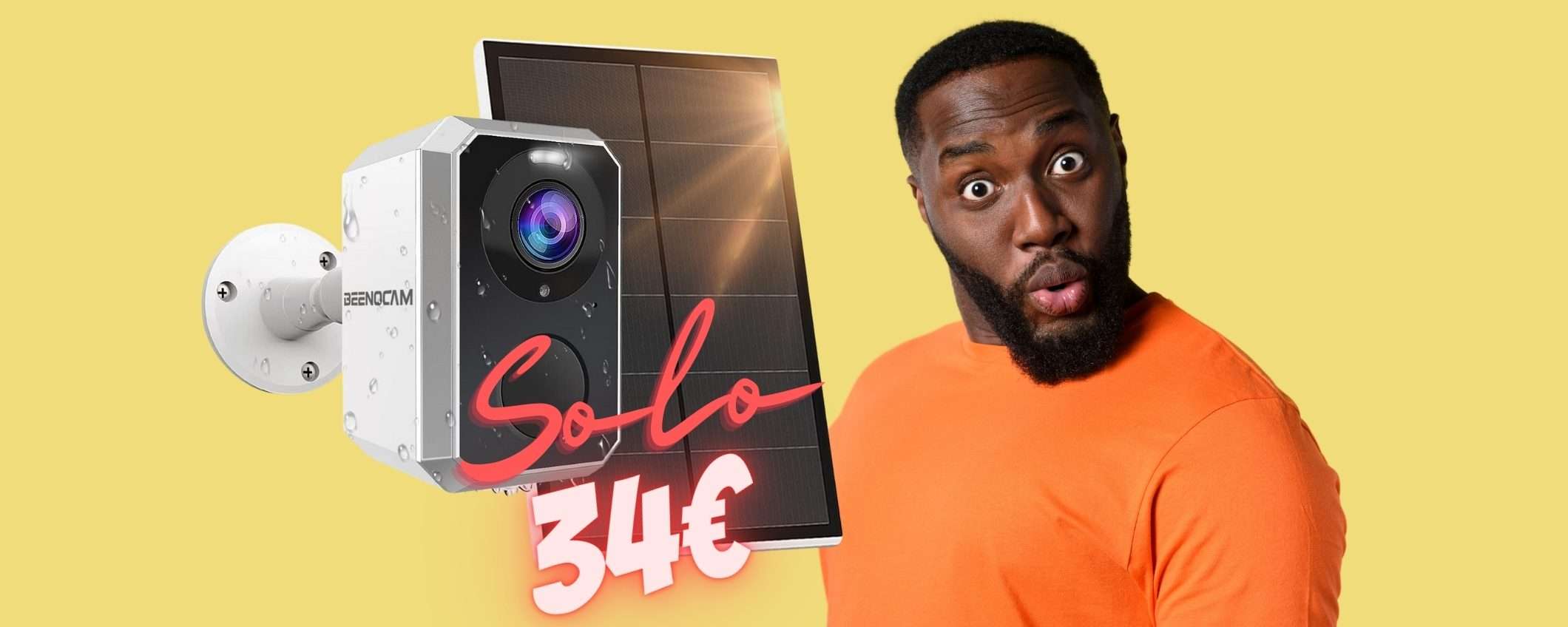 Videocamera di sorveglianza con pannello solare a PREZZO WOW (34€)