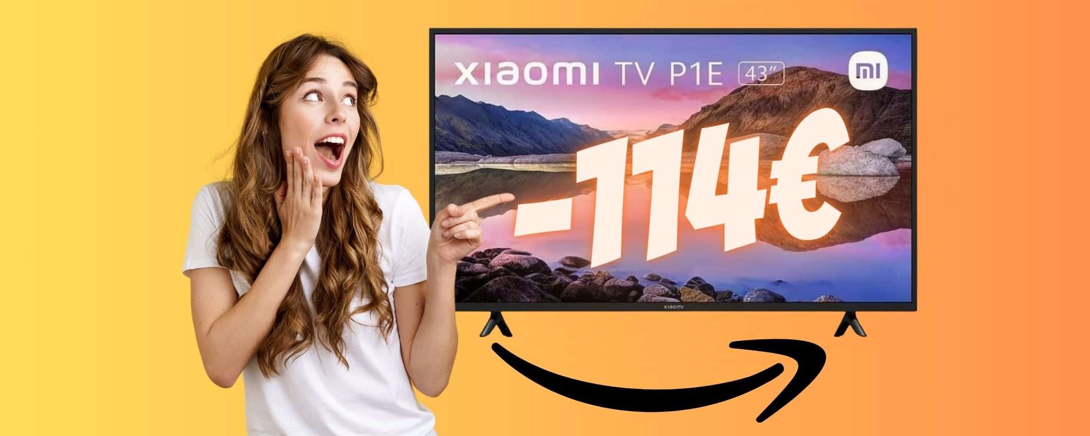 Xiaomi Smart TV P1E da 43 pollici a 114€ in MENO, prezzo da SOGNO Xiaomi Smart TV P1E da 43 pollici a 114€ in MENO, prezzo da SOGNO