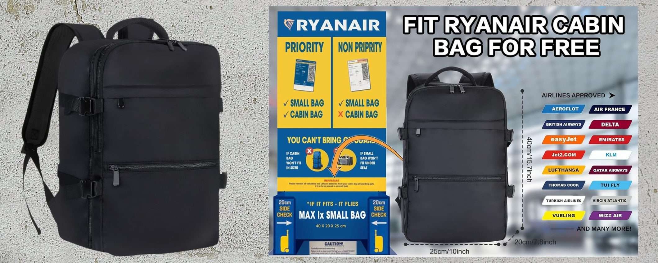 Zaino bagaglio a 24€: GENIALATA per NON pagare più le valigie in aereo Zaino bagaglio a 24€: GENIALATA per NON pagare più le valigie in aereo