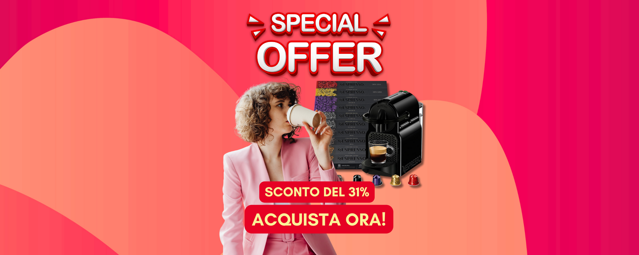 100 capsule + Nespresso Inissia in sconto del 31%