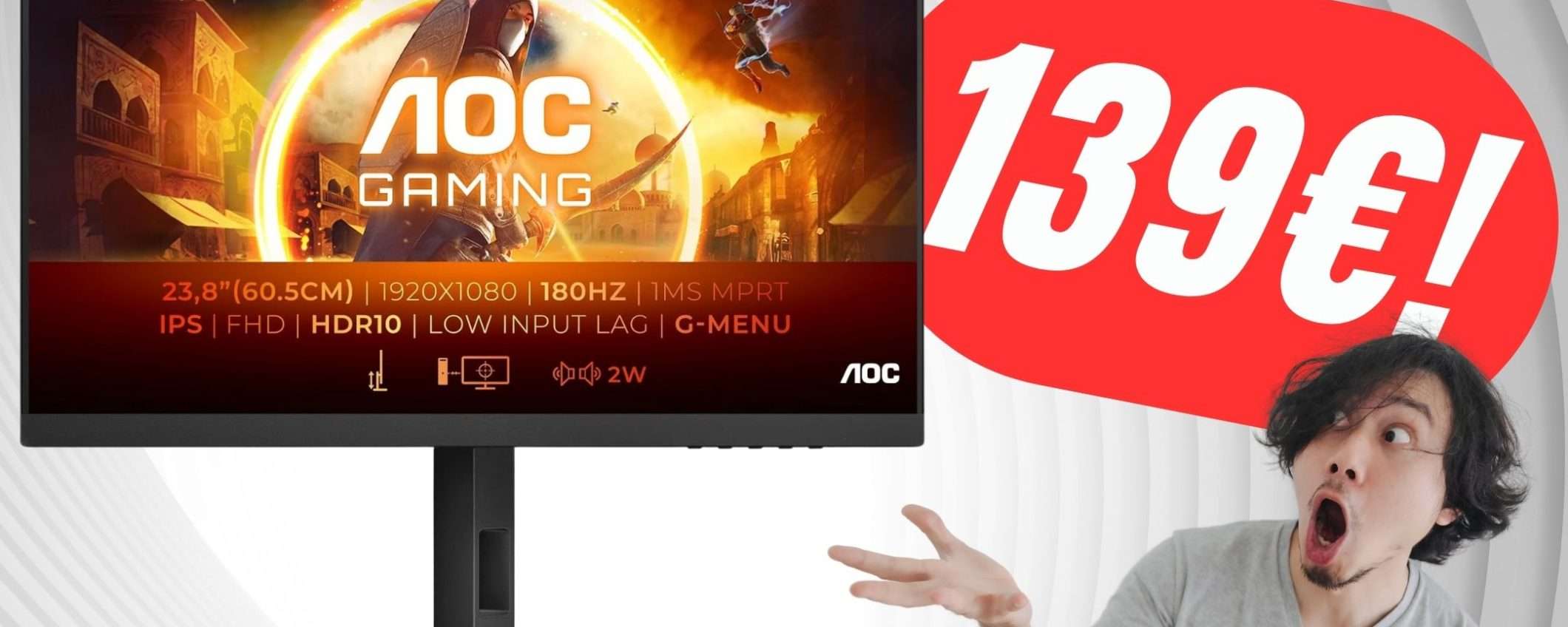 PREZZO FOLLE per il Monitor da Gaming da 180Hz (139€!)