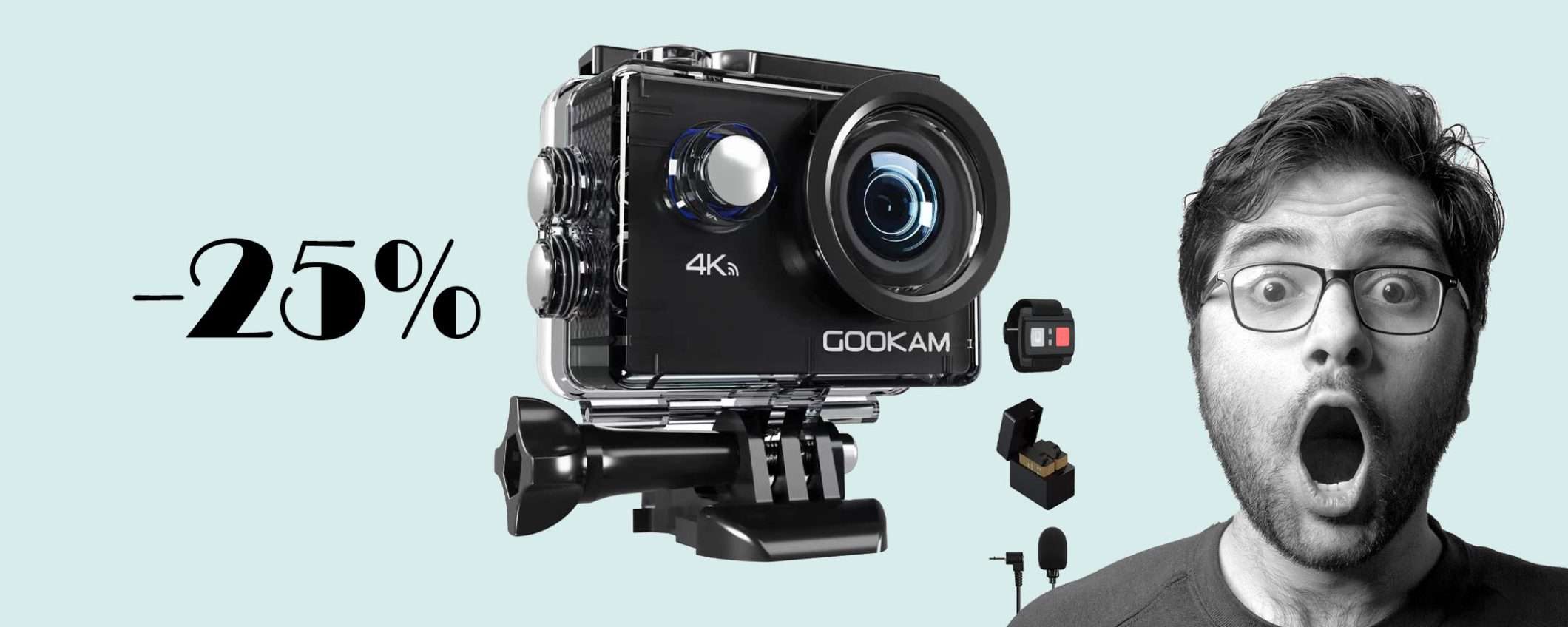 Action Cam WiFi 4K in offerta SUPER su Amazon: sconto del 25% Action Cam WiFi 4K in offerta SUPER su Amazon: sconto del 25%