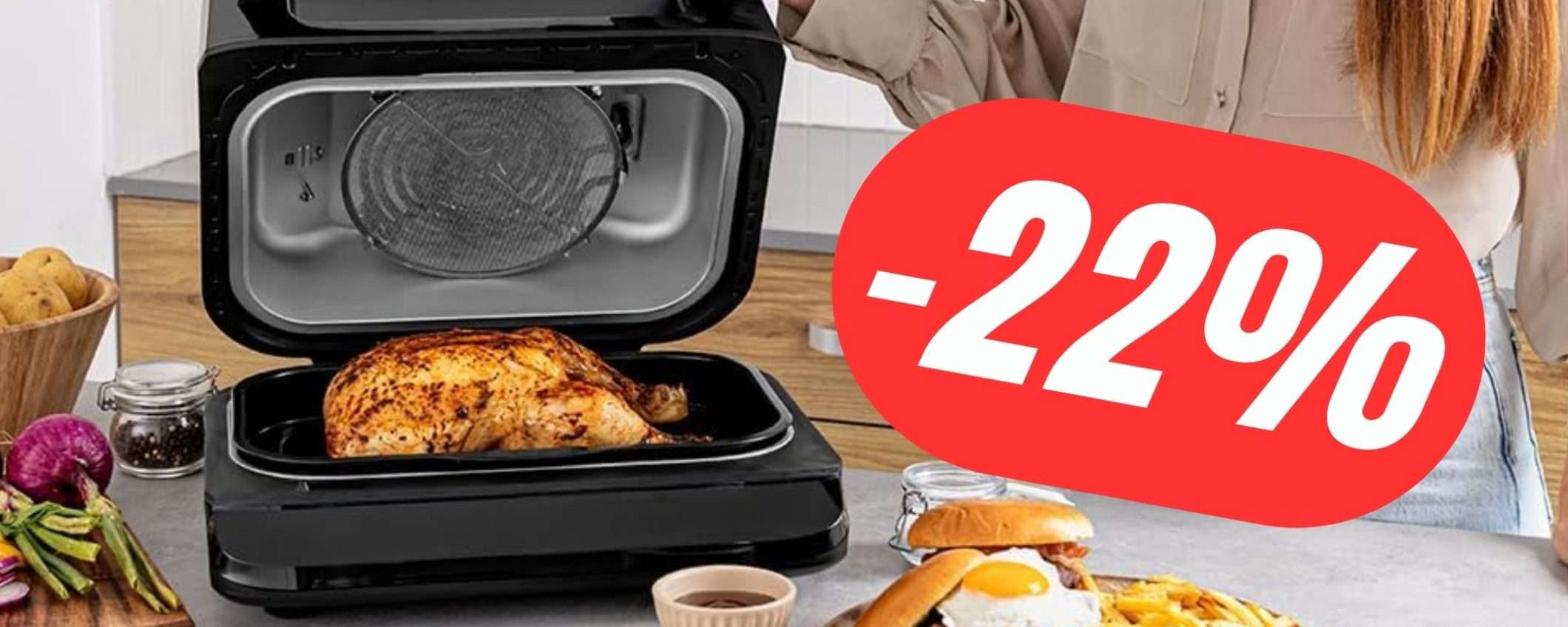 La Friggitrice ad Aria da 2400W e 6L è SCONTATA del -22%! La Friggitrice ad Aria da 2400W e 6L è SCONTATA del -22%!