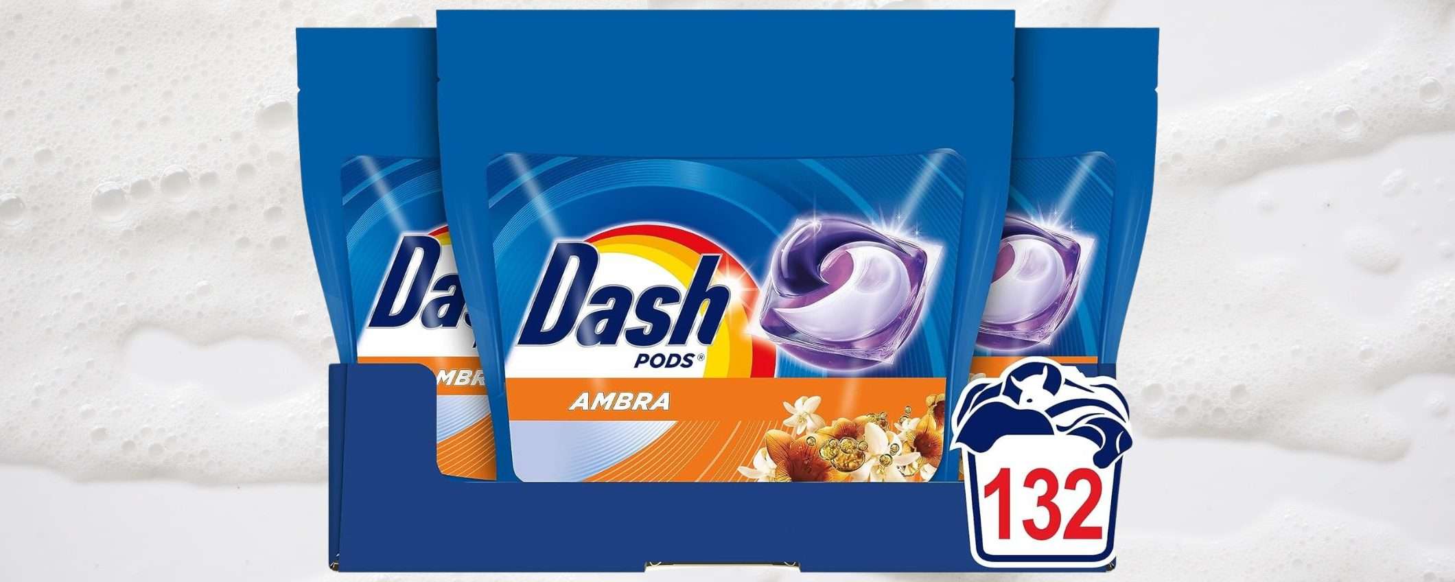 Dash Pods Ambra: 132 capsule per lavatrice a PREZZO SCORTA Dash Pods Ambra: 132 capsule per lavatrice a PREZZO SCORTA