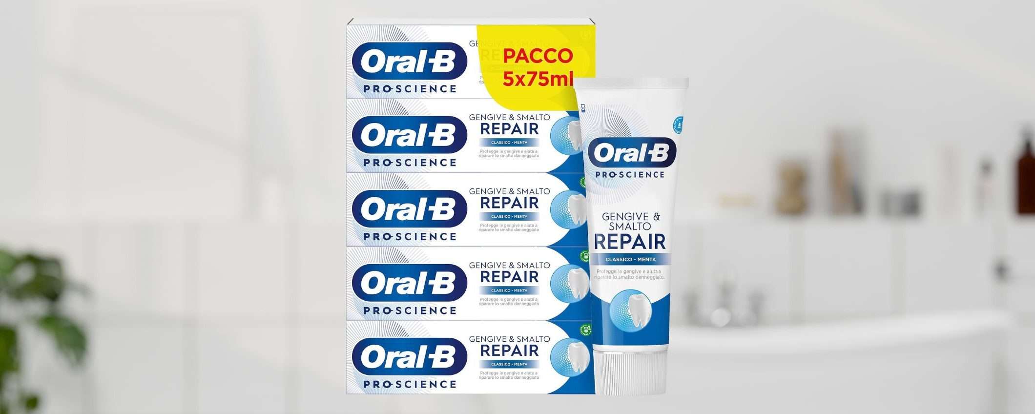 Dentifricio Oral-B Gengive e Smalto: PACCO SCORTA in offerta (-33%)