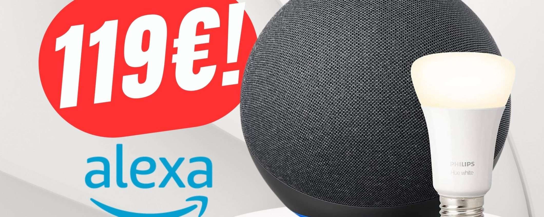 Amazon Echo Alexa (4ª generazione) + la Lampadina Philips Hue in SCONTO a 119€! Amazon Echo Alexa (4ª generazione) + la Lampadina Philips Hue in SCONTO a 119€!