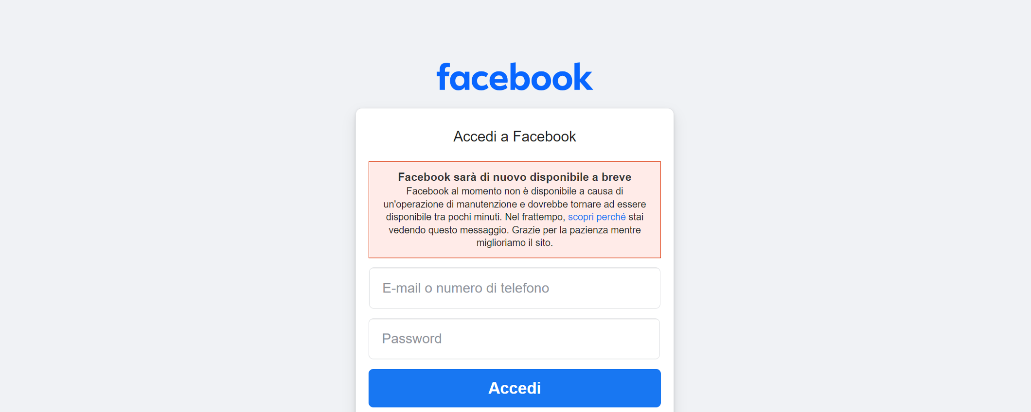 Facebook, Instagram e Threads DOWN: impossibile accedere