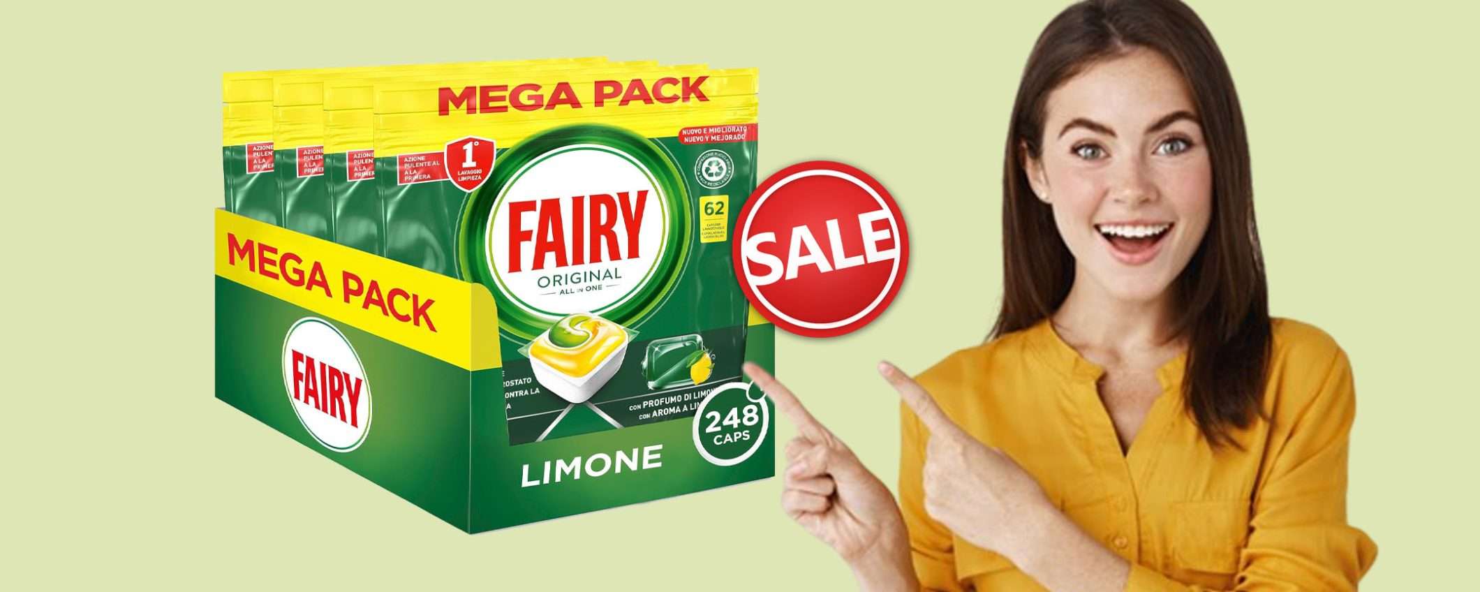 Fairy Original per lavastoviglie (248 capsule) in offerta TOP (-11%) Fairy Original per lavastoviglie (248 capsule) in offerta TOP (-11%)