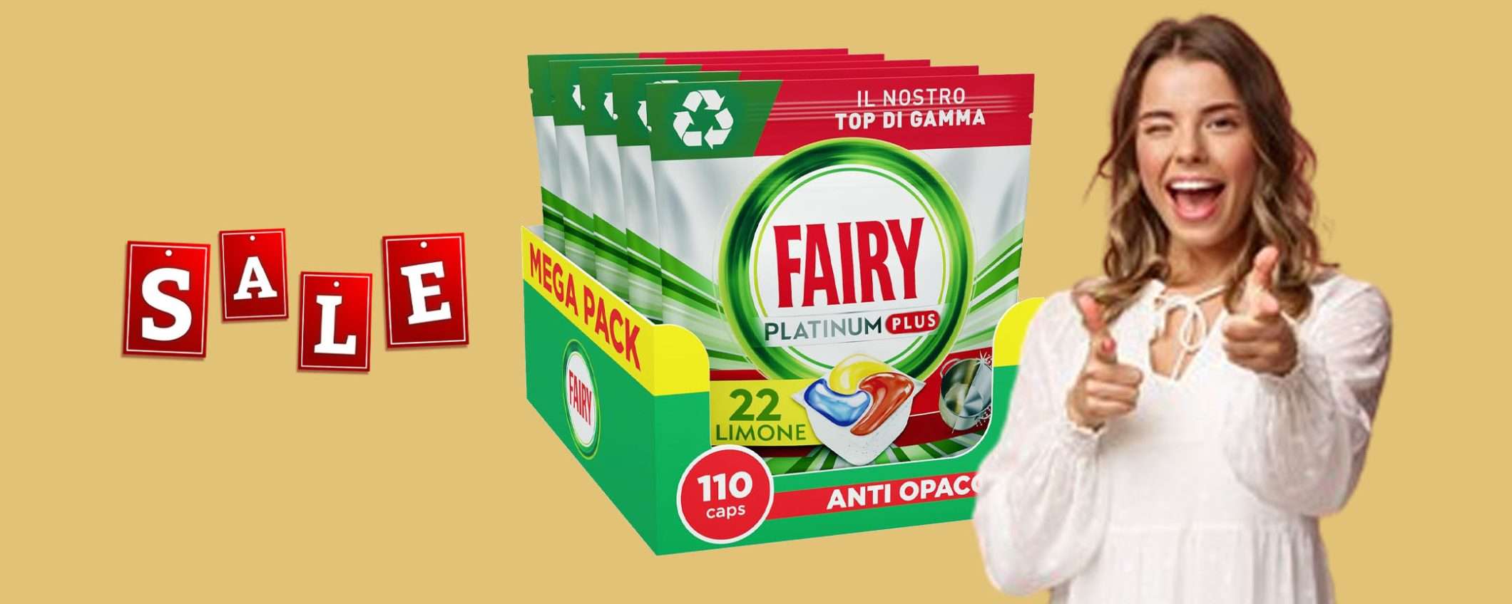 Fairy Platinum lavastoviglie (110 pastiglie): sconto IMPERDIBILE su Amazon Fairy Platinum lavastoviglie (110 pastiglie): sconto IMPERDIBILE su Amazon