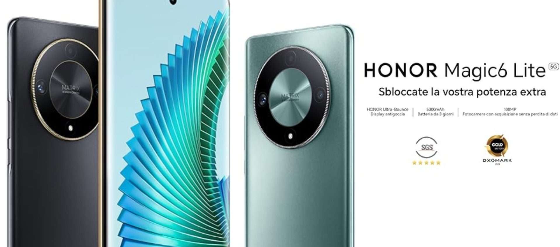 Honor Magic6 Lite in offerta con il coupon: tuo a meno di 300€ Honor Magic6 Lite in offerta con il coupon: tuo a meno di 300€