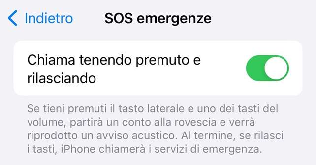 Come disattivare SOS emergenze su iPhone