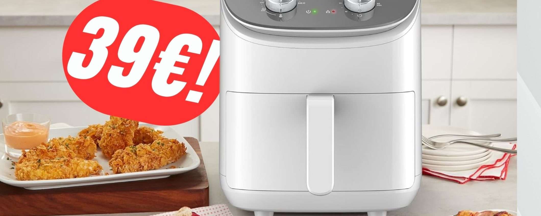 La fantastica Friggitrice ad Aria da 3.8L costa solo 39€ con lo SCONTO! La fantastica Friggitrice ad Aria da 3.8L costa solo 39€ con lo SCONTO!