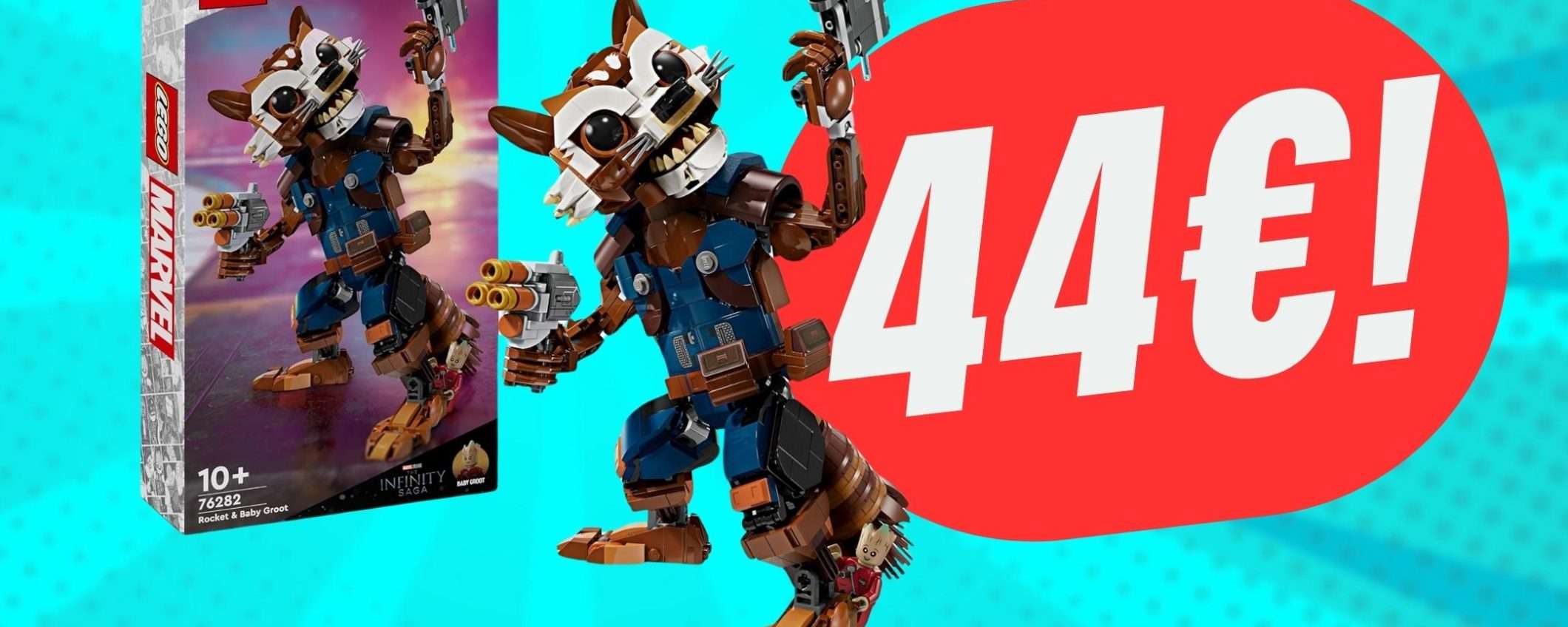 Prendi Rocket Raccoon e Baby Groot in versione LEGO a soli 44,99€ su Amazon! Prendi Rocket Raccoon e Baby Groot in versione LEGO a soli 44,99€ su Amazon!