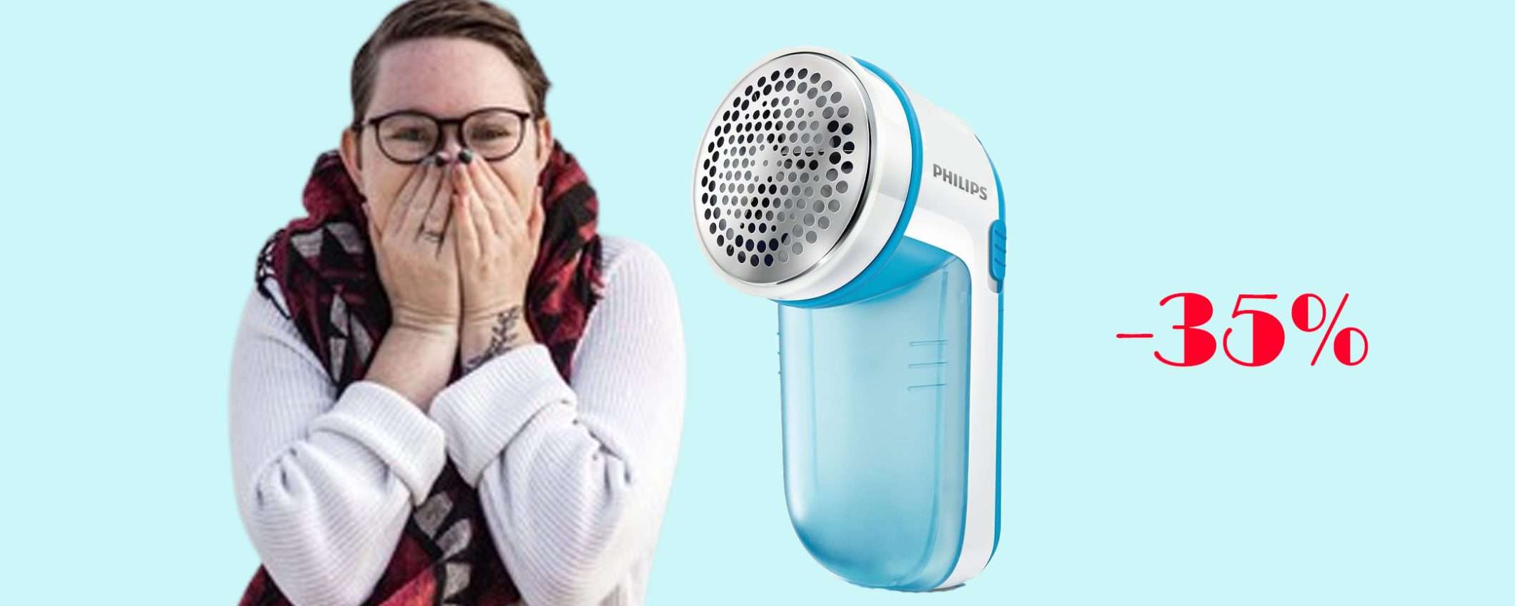 Levapelucchi elettrico di Philips: sconto BOMBA del 35% (12,90€)