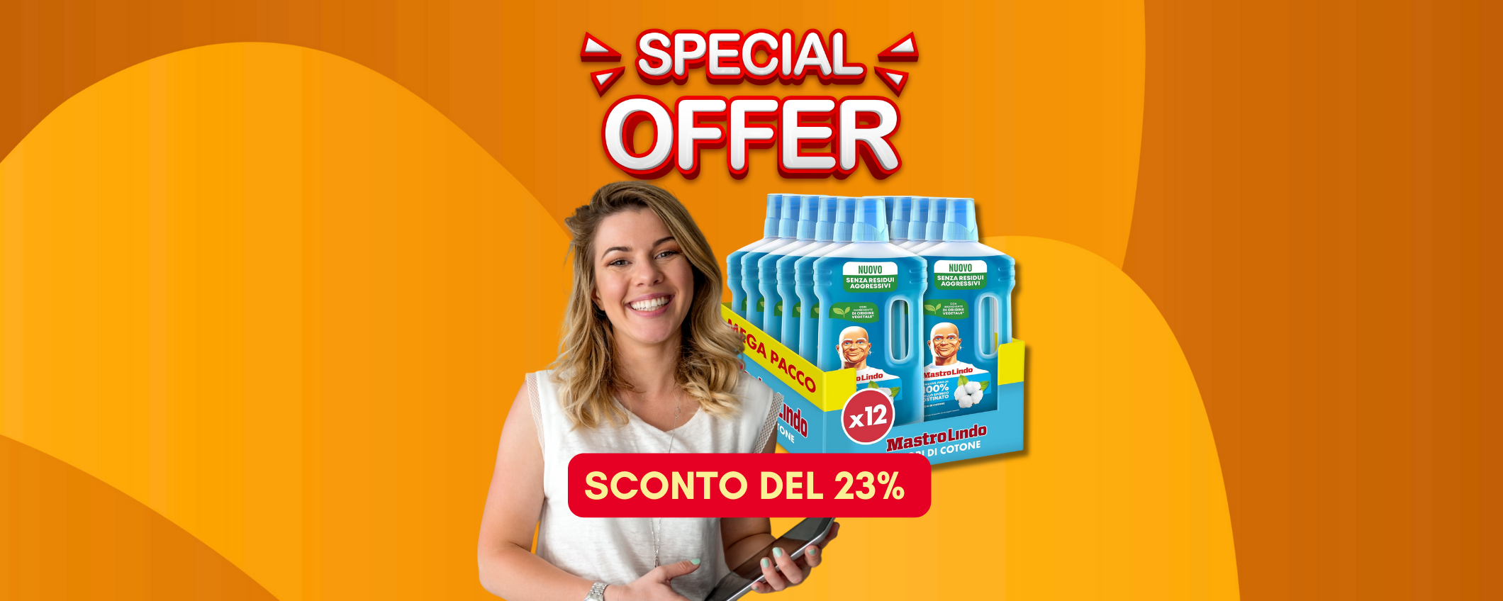 Mastro Lindo detersivo per pavimenti: 12 confezioni in sconto del 23% Mastro Lindo detersivo per pavimenti: 12 confezioni in sconto del 23%