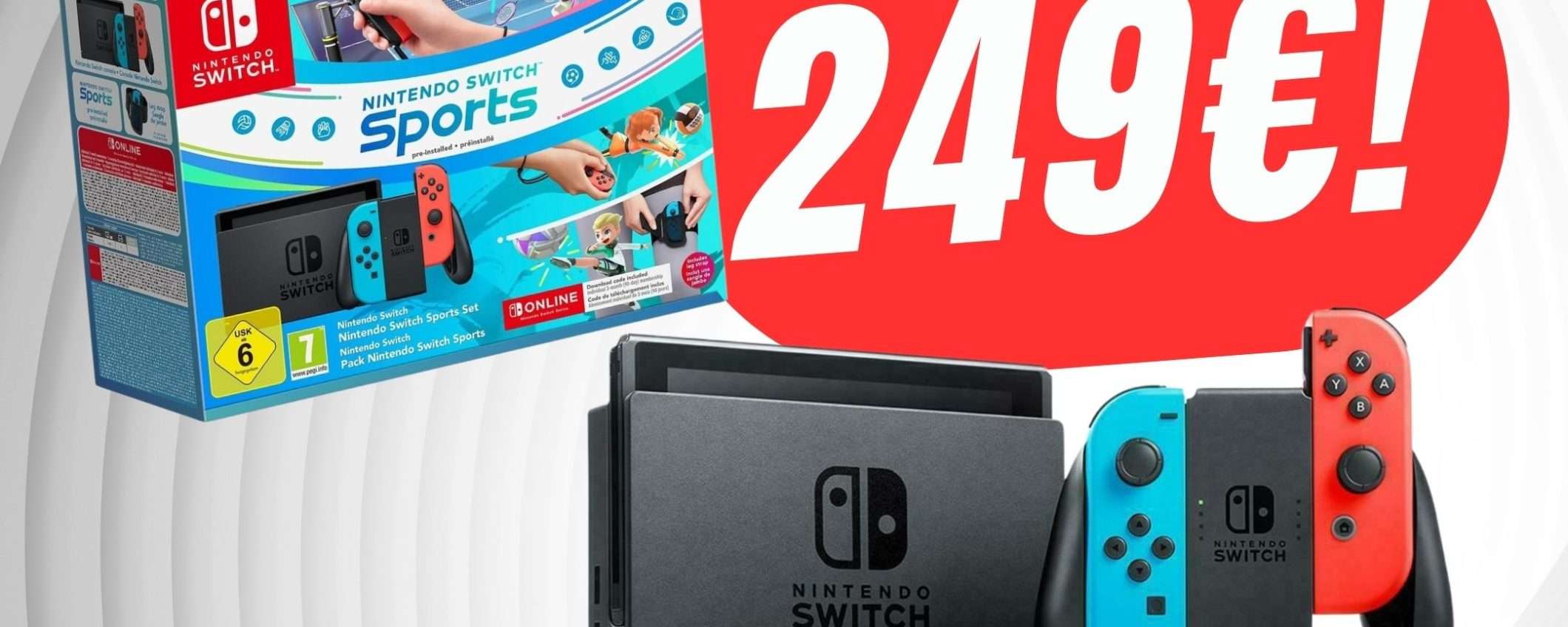 Nintendo Switch + Switch Sports è il Bundle da avere a 249€! Nintendo Switch + Switch Sports è il Bundle da avere a 249€!
