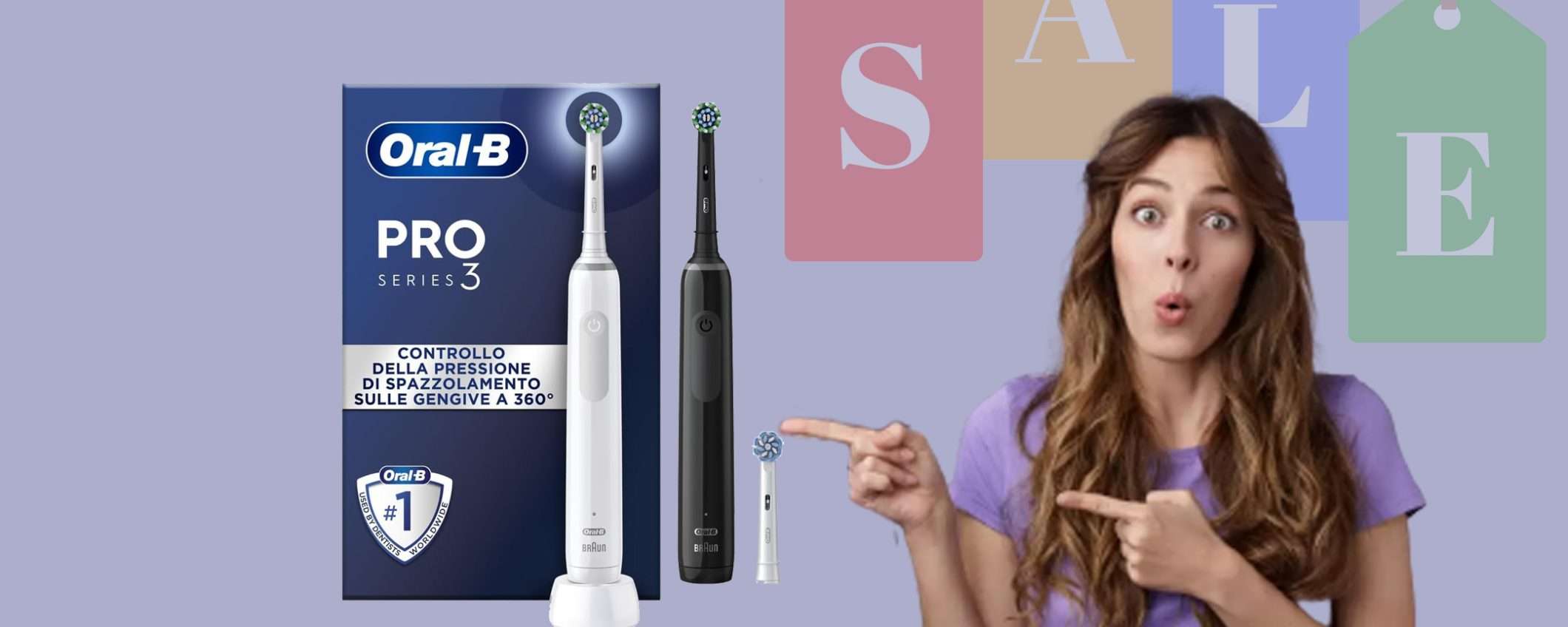 Oral-B Pro 3 ricaricabile in OFFERTA LAMPO su Amazon